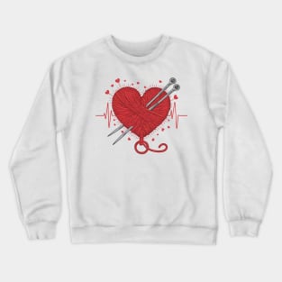 Knitting Heartbeat Crewneck Sweatshirt